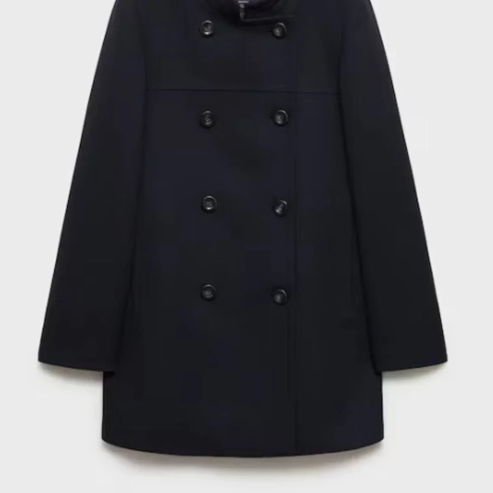 Mango Double-breasted coat Dark Navy Size XL - Picture 7 of 7